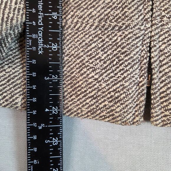 Vintage 90s Talbots Wool Silk Linen Tweed Jacket Brown Zip Front Women’s 6 - Picture 7 of 13